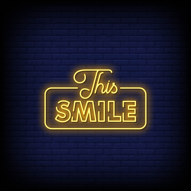 This smile neon signs style text