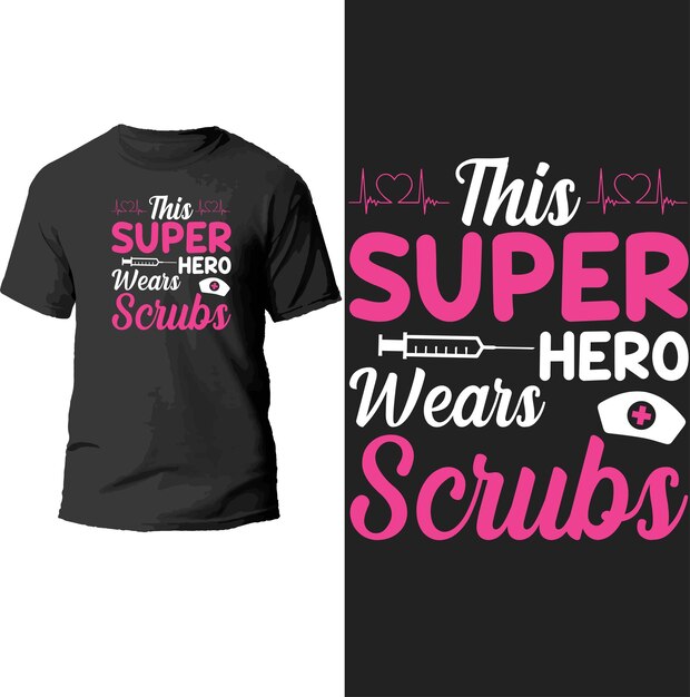 this superhero wears scrubs t shirt design