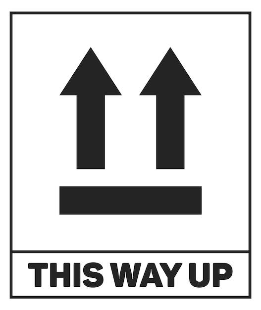 Premium Vector | This way up packaging sign delivery shipping sticker