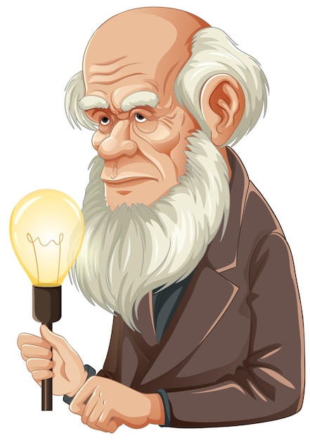 Vector thomas edison portretcartton-personage