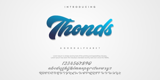 Thonds abstracte minimale serif alfabet lettertypen typografie technologie vectorillustratie