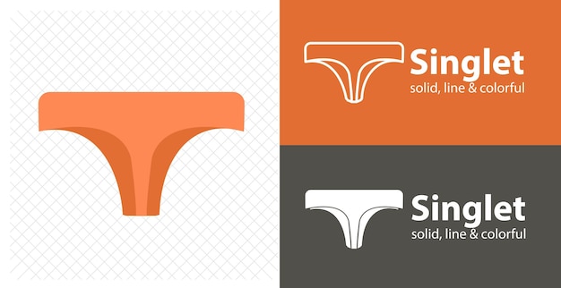 Thong Panties isolated flat illustration Thong Panties line icon