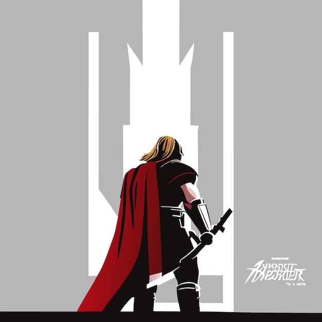 Thor hamer asgard vectorillustratie plat