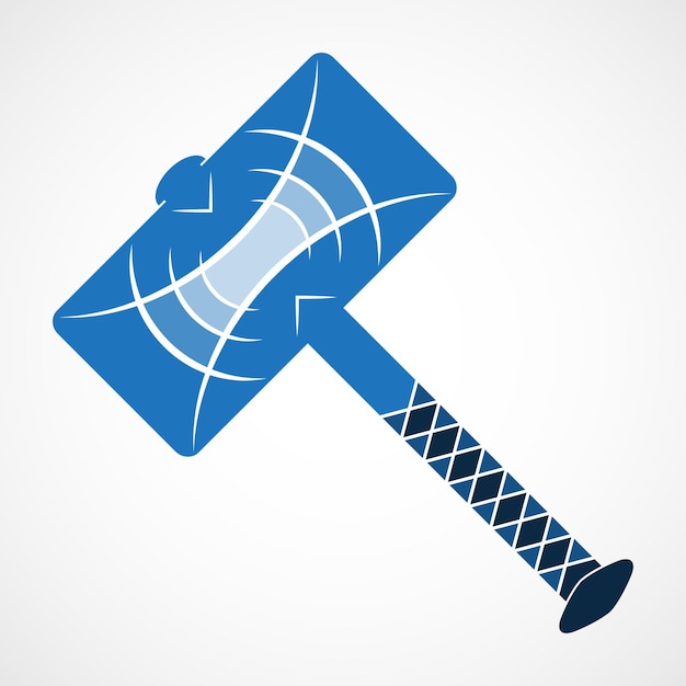 Thor Hammer-pictogram in een plat ontwerp. Vector illustratie. Thor Hammer, geïsoleerd