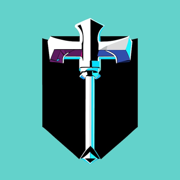 thor hammer vector illustration flat