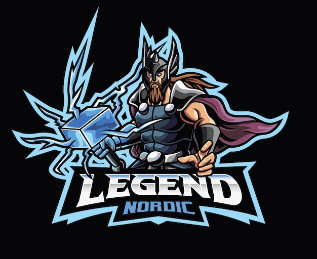 Disegno del logo della mascotte thor