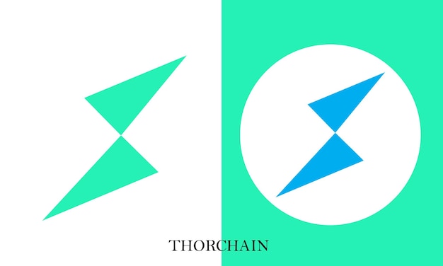 Thorchain 暗号通貨のロゴとシンボル。仮想マネーの金融の概念。