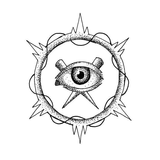 Vector thorns eyes hand drawn illustration