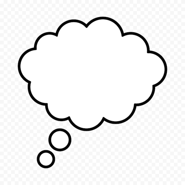 Vector thought cloud think modern thought bubble design