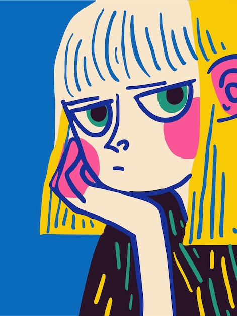 思いやりのある女の子の肖像画