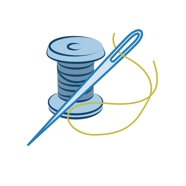 Vector thread and needle logo