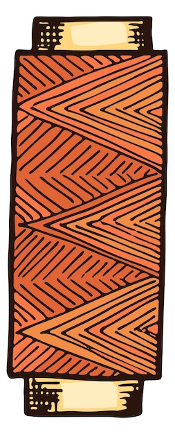 Вектор Цветный рисунок катушки нитки символ шитовой нити, изолированный на белом фоне