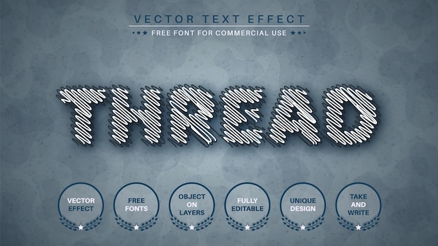 Thread vector text effect