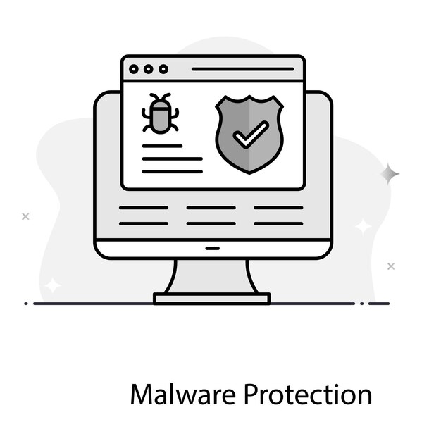 Threat Detection Malware Defense Vector Icon Design cybersecurity virus icon secure firewall