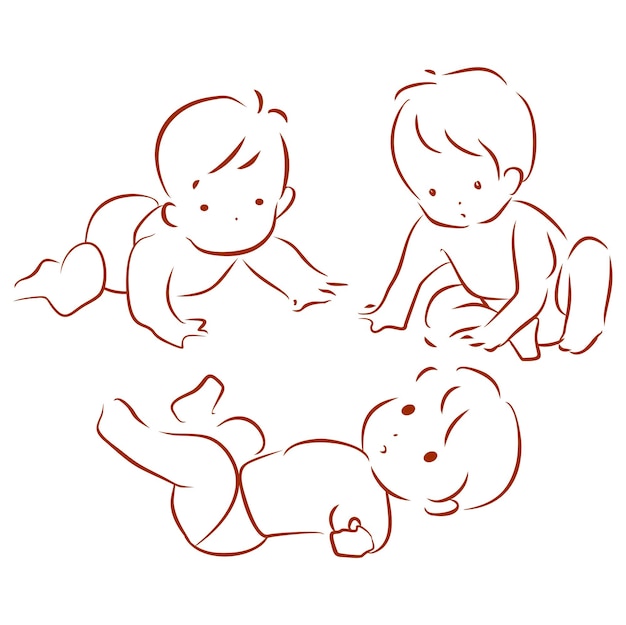 Three babies playing in a circle