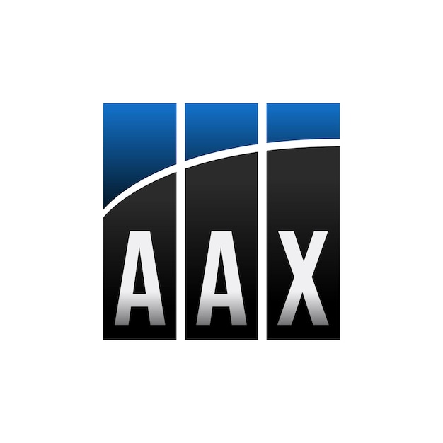 three bars letter aax initial business logo template