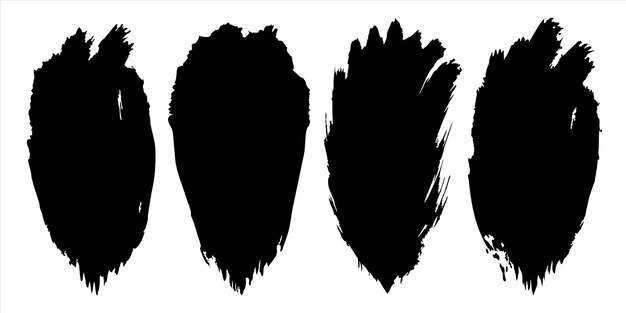 Vector three black ink marks are drawn with a white background