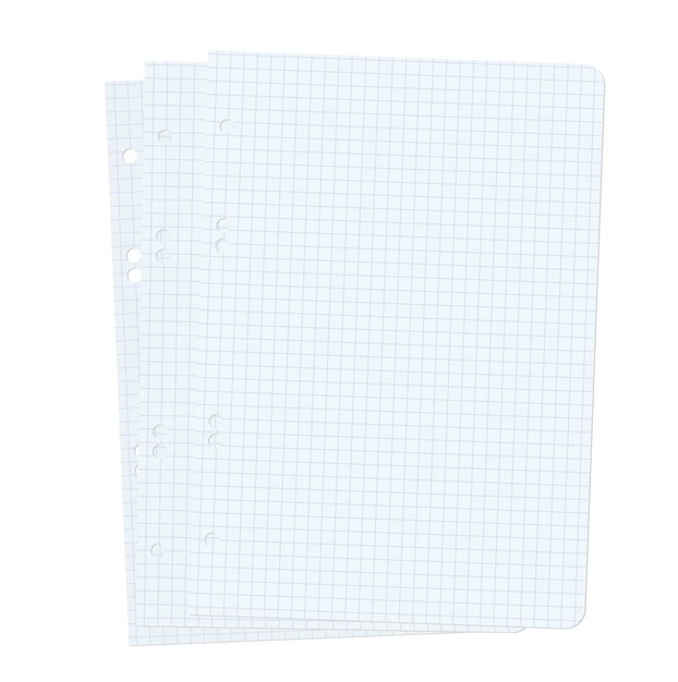 Three blank sheets of paper sheet