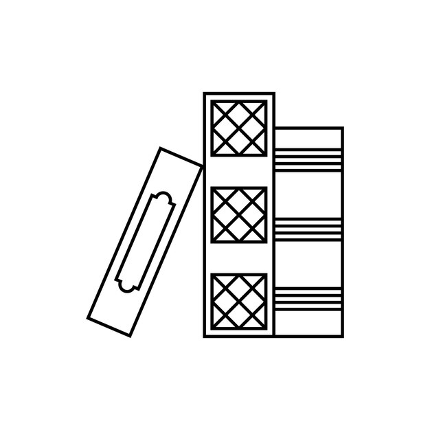 Three books linear icon vector illustration