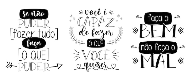 Three Brazilian Portuguese inspirational phrases