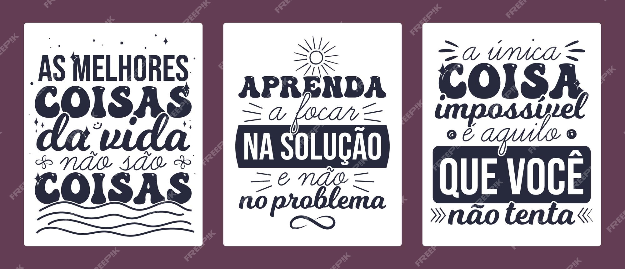 Three squared posters in Brazilian Portuguese. Translate - Enjoy the moment  - Follow your heart - Insist, persist and never give up Stock Vector Image  & Art - Alamy