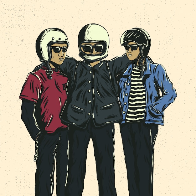 Vector three brothers illustration