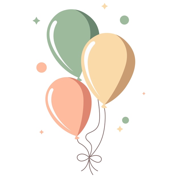 Vector three colorful balloons holiday decoration