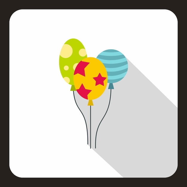 흰색 배경 벡터 일러스트 레이 션에 플랫 스타일의 세 가지 다채로운 baloons 아이콘