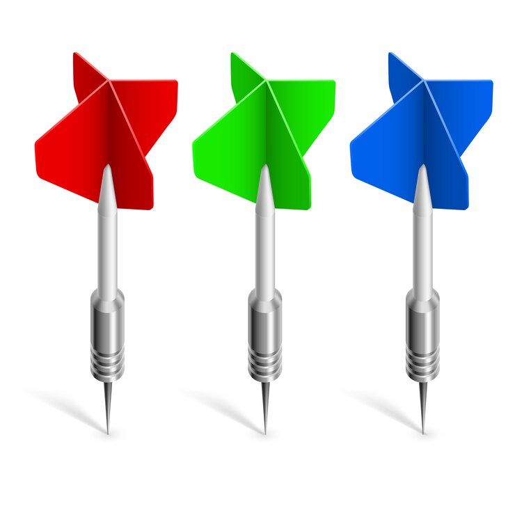 Vector three colorful darts