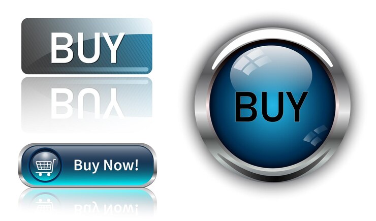 वेक्टर three different buy icon button blue