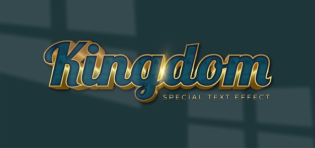 Vector three dimension text kingdom with editable style effect template