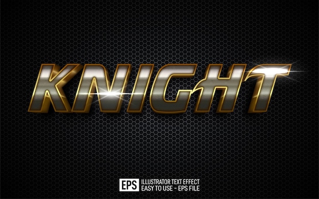 Three dimension text knight, editable style effect template