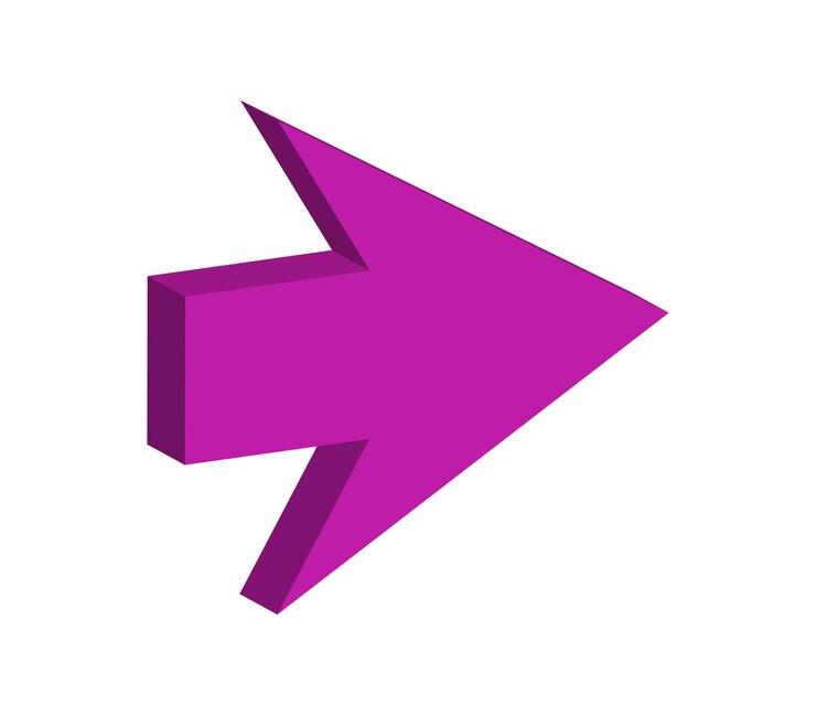 Vector three-dimensional arrow