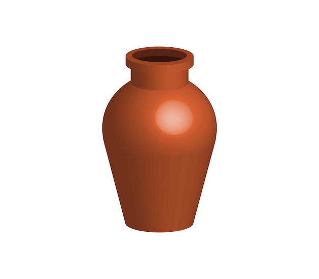 Vector three-dimensional ceramic vase