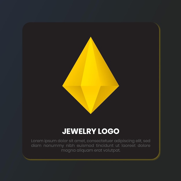 Progettazione di logo di lusso per gioielli in diamante d'oro tridimensionale