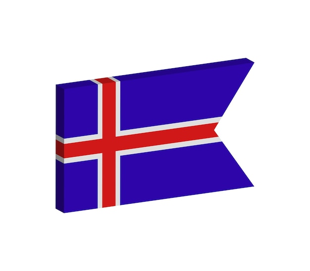 Three dimensional iceland flag