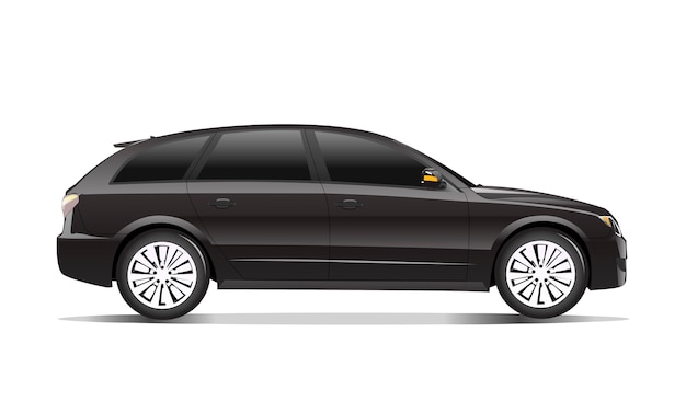 three dimensional image of black car isolated on white background