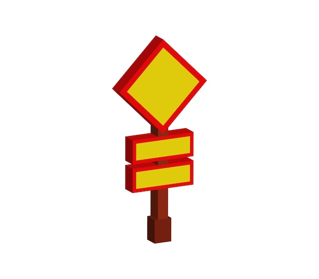 Vector three-dimensional road sign