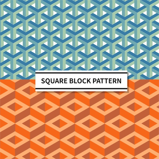 Vector three dimensional square block pattern