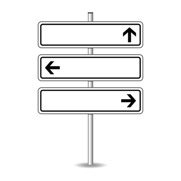 Three directions road sign concept vector illustration design