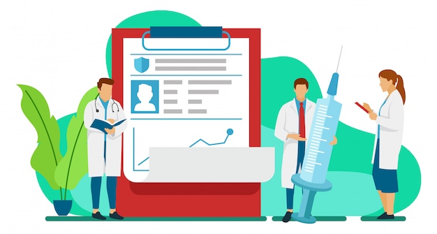 Three doctors are analyzing the track record of a patient who is positive for the corona virus to determine the way forward in terms of treatment