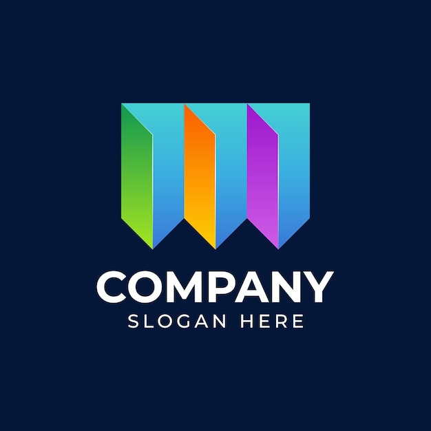 Three door logo with stunning gradient color combination