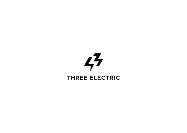 three electric logo design vector illustration 