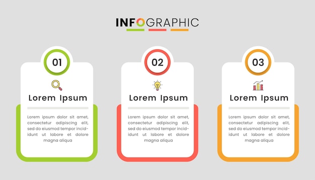 Three elements business infographic template design