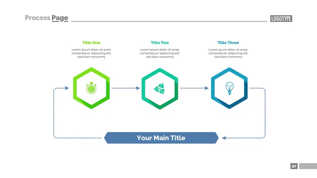 세 가지 요소 사이클 슬라이드 템플릿