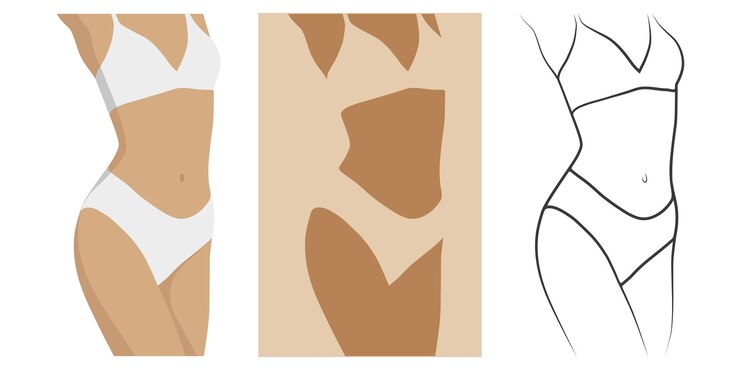 Vector three female silhouettes
