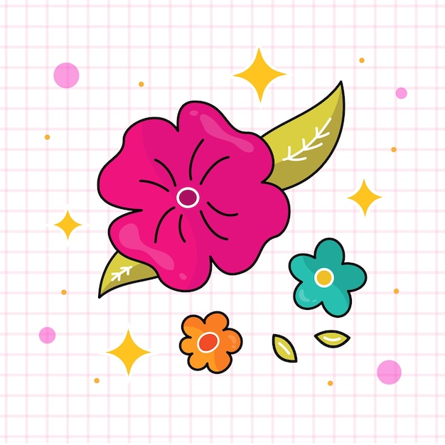 Three Flowers Vector