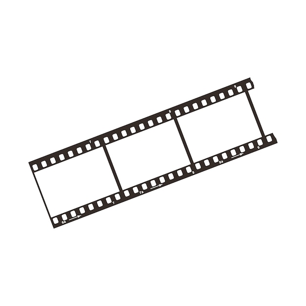 디아 포지티브 35mm 필름 스니프의 세 프레임, 흰색으로 격리된 간단한 검은색 아이콘