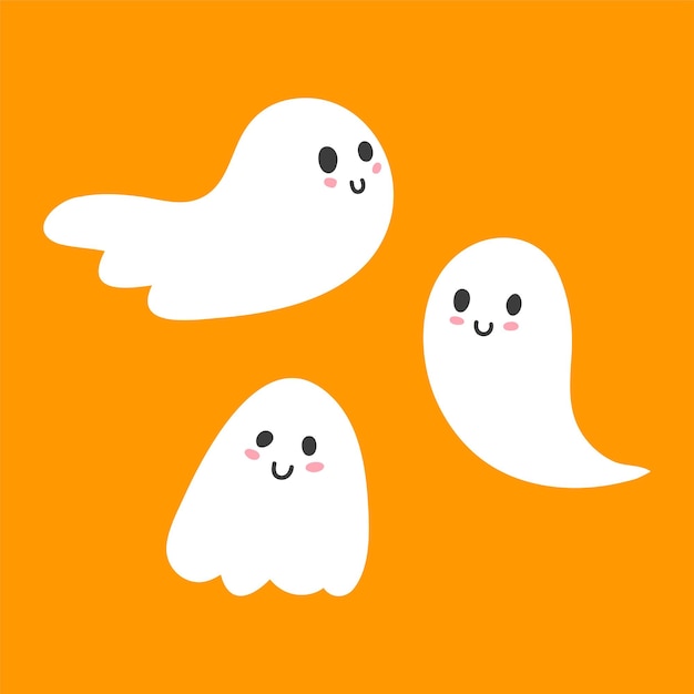 Three funny ghosts for Halloween greetings