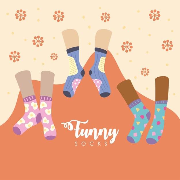 Vector three funny socks icons